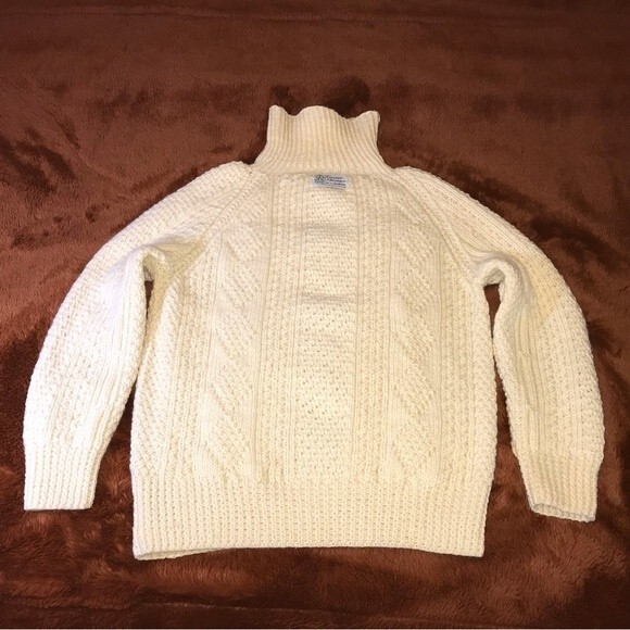 Vintage Mock Neck Hand Crafted Women's Wool Sweater (Soft & Warm) - Picture 3 of 4
